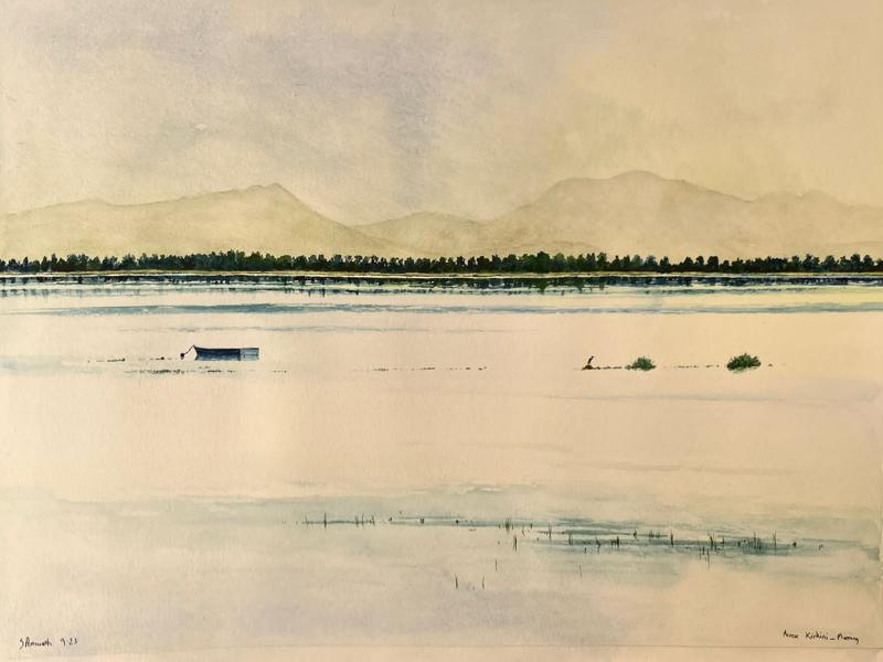 Across Kerkini-Morning, 39x28cm